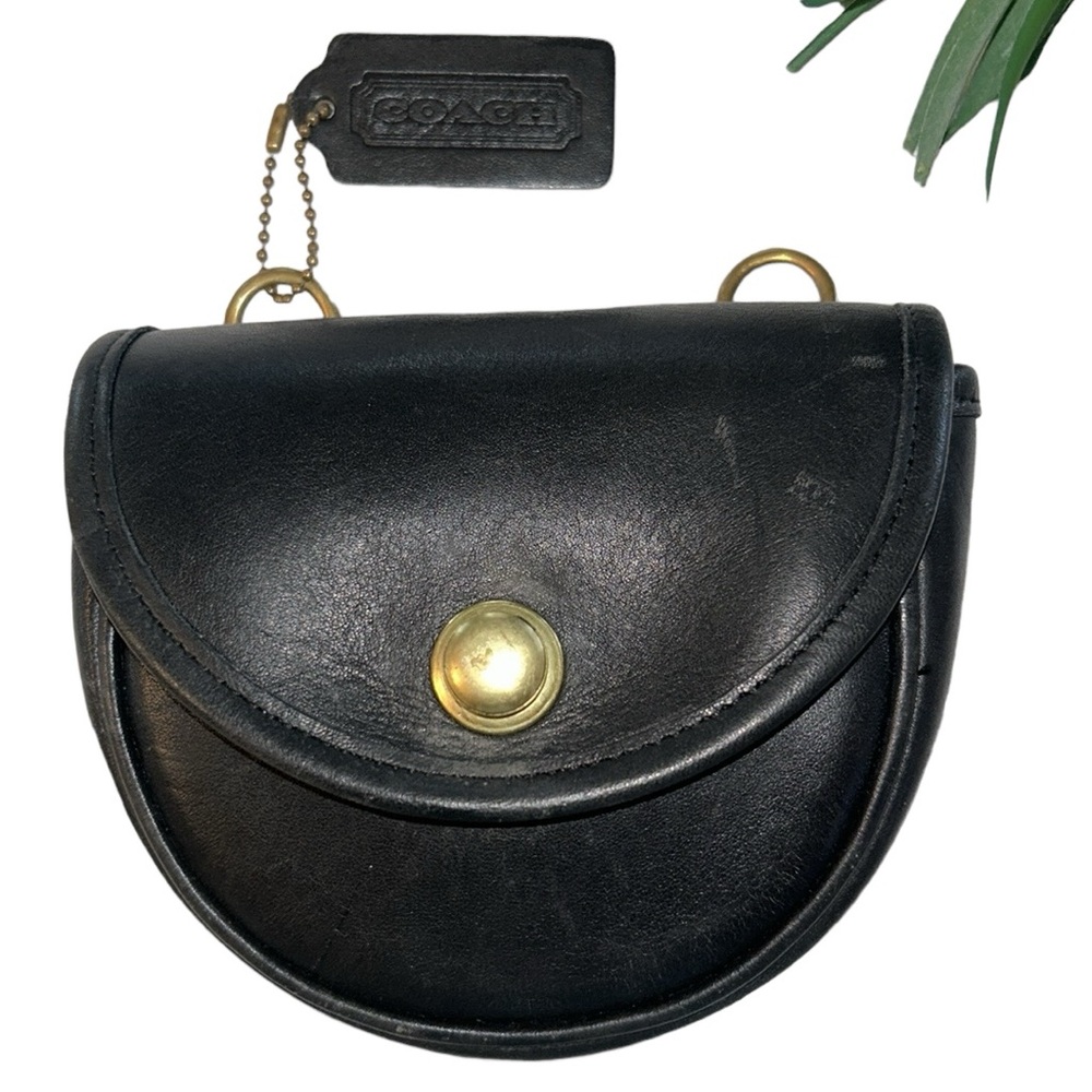 Vintage Coach Belt Bag Black Leather